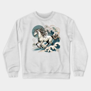 Horse on the waves Crewneck Sweatshirt